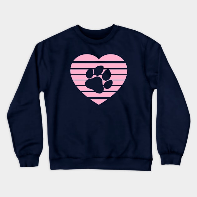 Dog Paw Heart Valentine - Light Pink Crewneck Sweatshirt by skauff